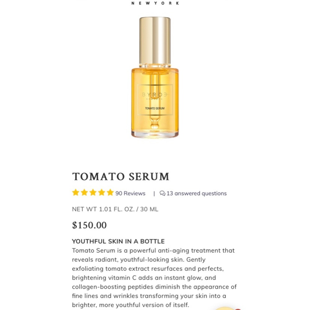 Byroe Tomato Serum-Brand new never opened!